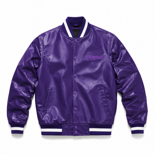 DEYEMI Purple Reign Varsity Jacket.